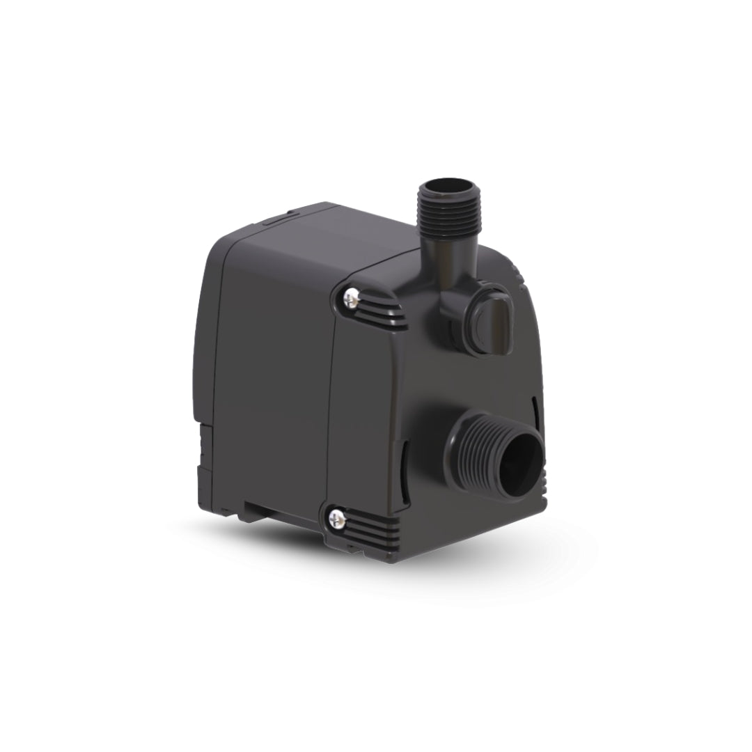 Black mechanical pump on a white background  smaller pump