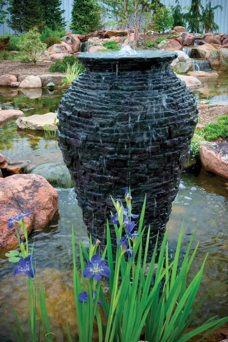 Aquascape Small Stacked Slate Urn Fountain Kit - Globalnestes