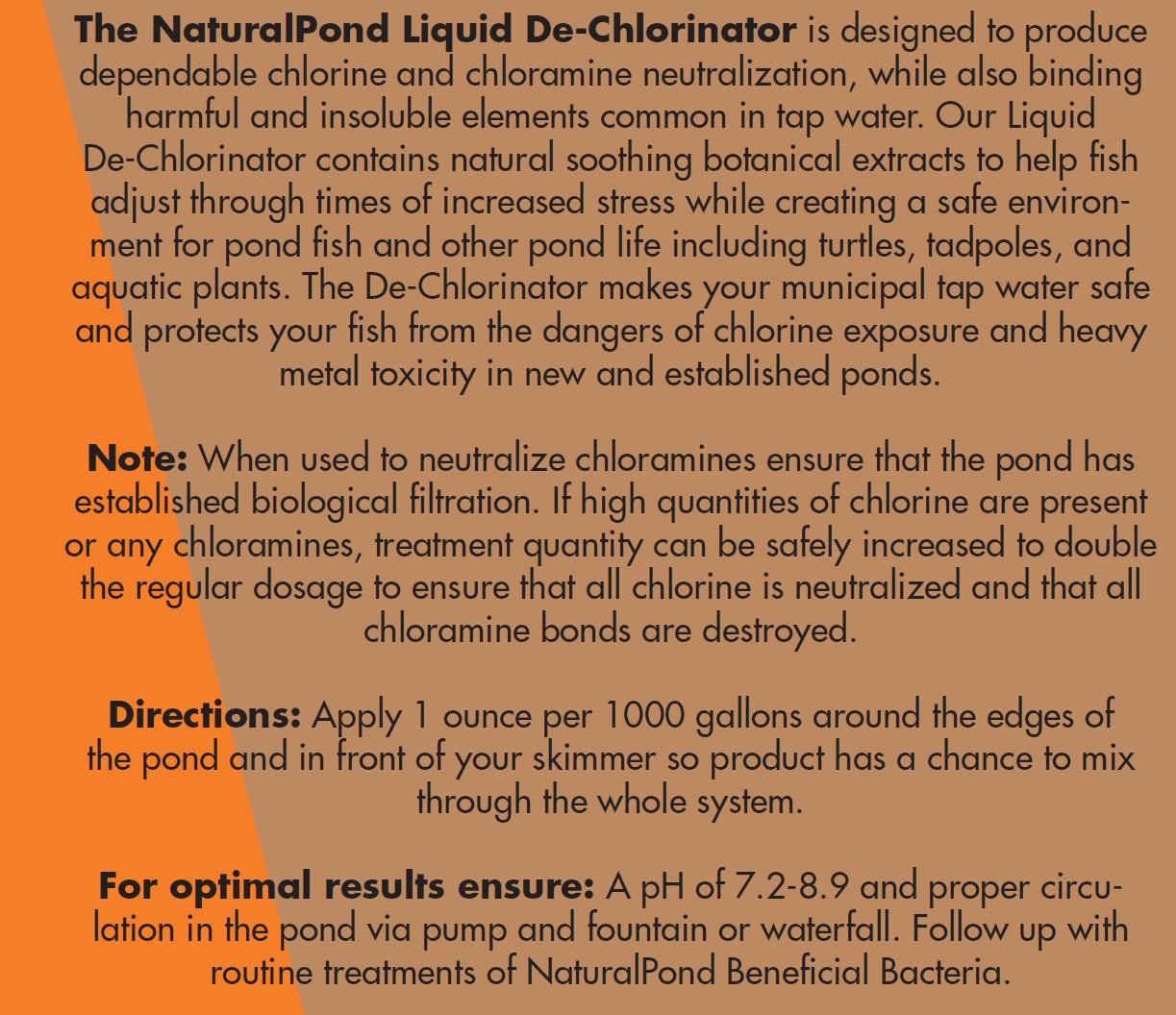 NaturalPond Liquid De-Chlorinator & Water Conditioner - Globalnestes